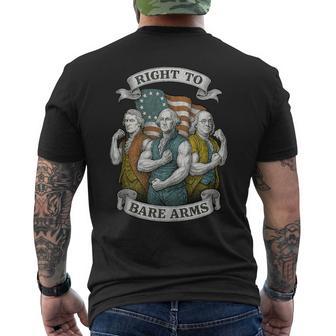 Right To Bare Arms Founding Fathers Flexing Patriotic Men's T-shirt Back Print - Thegiftio UK