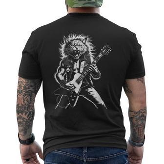Rock Cat & Guitare Rock Musique Rocker Guitariste T-shirt imprimé au dos - Cadeauxyz