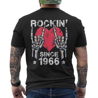 Rockin Desde 1966 Rock & Roll Cumpleaños Retro Rock And Roll Camiseta Hombre Estampado Espalda - Regaloses