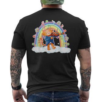 Ropaiolín Niño Niñaiolín Gato Con Arco Iris Camiseta Hombre Estampado Espalda - Regaloses