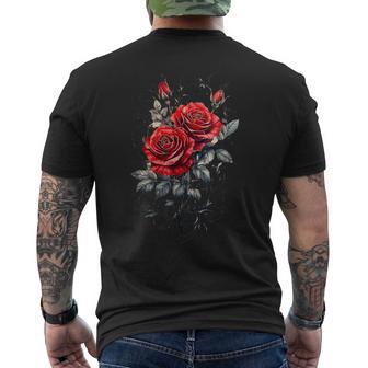 Rose Rouge Botaniste Jardin Fleur Rose T-shirt imprimé au dos - Cadeauxyz