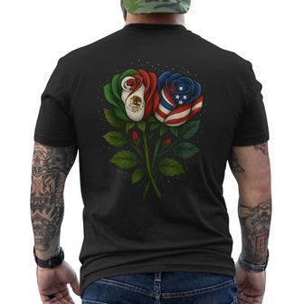 Roses Half American Half Mexican Usa Mexico Flag Men's T-shirt Back Print - Thegiftio UK