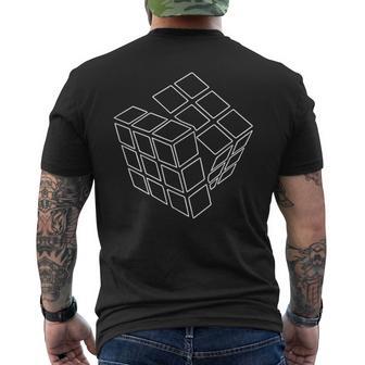 Rubik Rubix ルービックキューブ 問題解決器 素晴らしいラインアート メンズTシャツ バックプリント - Kawaiitshirt