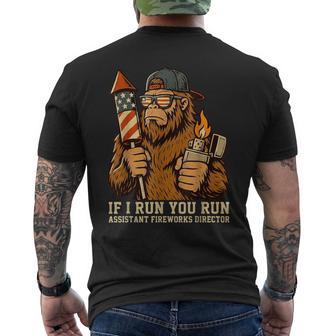 If I Run You Run Assistant Fireworks Director Bigfoot Men's T-shirt Back Print | Seseable UK