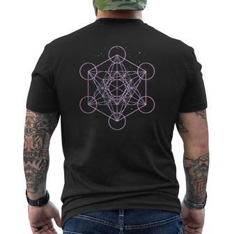 Sacred Geometry メタトロン キューブ Psy Trance Yoga Dmt Lsd Goa メンズTシャツ バックプリント - Kawaiitshirt