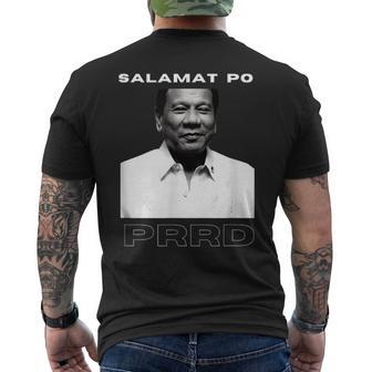 Salamat Po Prrd ありがとう社長ドゥテルテ・ピノイピネー メンズTシャツ バックプリント - Kawaiitshirt