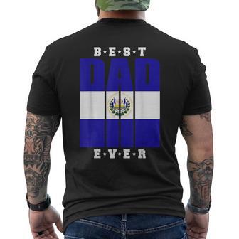 Salvadoran Dad Fathers Day El Salvador Flag Papa Men's T-shirt Back Print - Monsterry UK