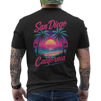 San Diego California Retro Vintage Sunset Men's T-shirt Back Print - Thegiftio UK