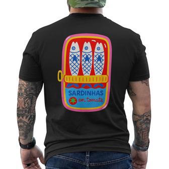 Sardinhas Em Tomate Playful Illustration Men's T-shirt Back Print - Thegiftio UK