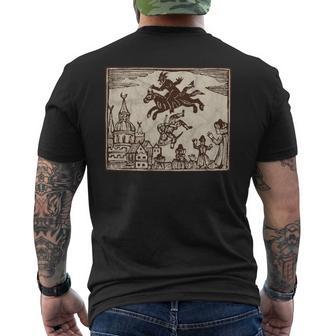 Satanic Occult Midnight Ride ゴスホラー 美的 木版画 長袖tシャツ メンズTシャツ バックプリント - Kawaiitshirt