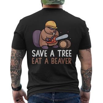 Sauvez Un Arbre Mangez Un Castor Barrage Drôle D'amant De T-shirt imprimé au dos - Cadeauxyz
