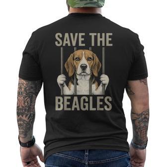 Save The Beagles End Animal Abuse Men's T-shirt Back Print - Thegiftio