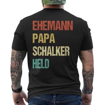 Schalke Gelsenkirchen Fanschalker Ehemann Papa Held T-Shirt mit Rückendruck - Seseable