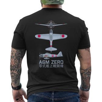 Schéma De L'avion De Chasse Japonais A6m Zero Ww2 T-shirt imprimé au dos - Cadeauxyz