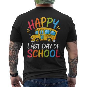 School Bus Driver Summer Vacation Happy Last Day Of School Men's T-shirt Back Print | Mazezy