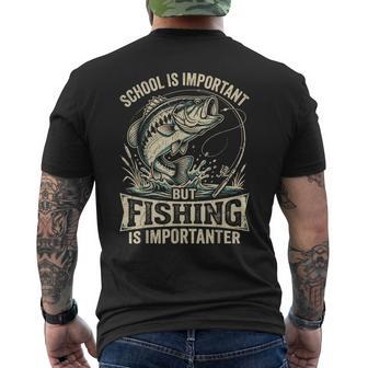 School Is Important But Fishing Is Importanter Fishing Men's T-shirt Back Print - Thegiftio UK