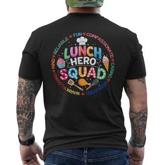 School Lunch Hero Squad Cafeteria Workers Lunchroom Men's T-shirt Back Print | Mazezy