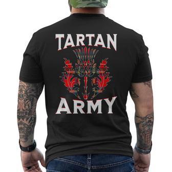 Scottish Tartan S Tartan Army S Thistle Emblem Men's T-shirt Back Print - Thegiftio UK