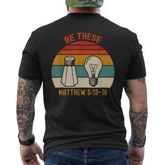 Be Thesealt Light キリスト教信仰聖書の言葉 メンズTシャツ バックプリント - Kawaiitshirt