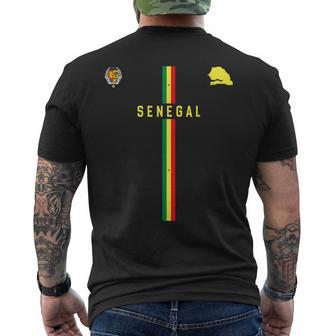 Senegal Flag Silhouette Map Of Senegal Coat Of Arms Men's T-shirt Back Print - Thegiftio UK
