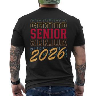 Senior Class Of 2026 Striped Graduate Student Graduation Men's T-shirt Back Print - Thegiftio