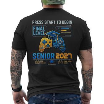 Senior Class Of 2027 Back To School Gamer Boys Senior 2027 Men's T-shirt Back Print - Monsterry