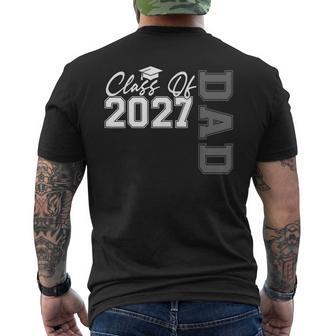 Senior Graduation Proud Dad Of A 2027 Graduate Father's Day Men's T-shirt Back Print - Thegiftio