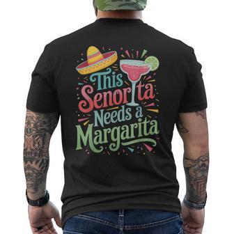 This Senorita Needs A Margarita Men's T-shirt Back Print - Thegiftio UK