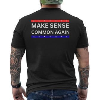 Make Sense Common Again Men's T-shirt Back Print - Thegiftio UK