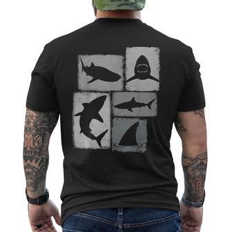 Shark Vintage Collage Ocean Lover Biologist Men's T-shirt Back Print - Thegiftio UK