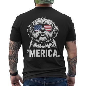 Shih Tzu 4Th Of July ‘Merica Patriotic Men's T-shirt Back Print - Thegiftio UK