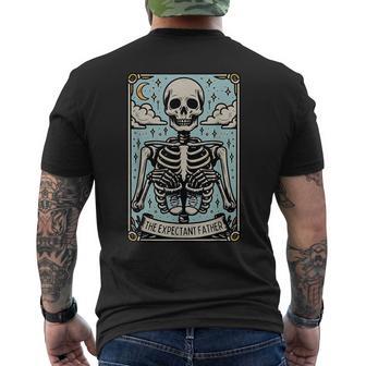 Skeleton Expectant Father Tarot Card Pregnancy Announcement Men's T-shirt Back Print - Monsterry