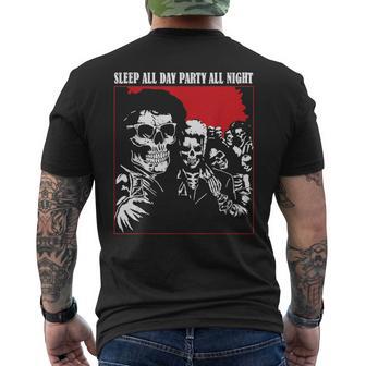 Sleep All Day Party All Night Horror Parody Thriller Men's T-shirt Back Print | Mazezy