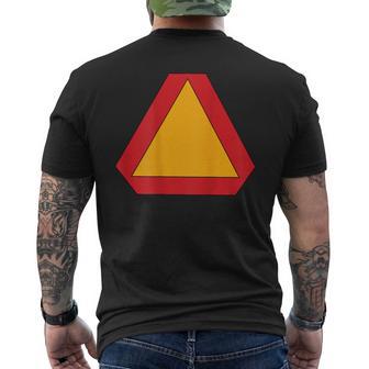 Slow Moving Vehicle On The Back Warning Triangle Men's T-shirt Back Print - Thegiftio UK