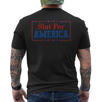 Slut For America 4Th Of July Men's T-shirt Back Print - Thegiftio UK