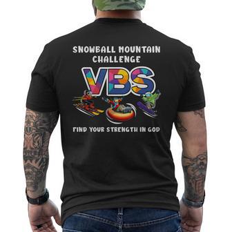 Snowball Mountain Challenge Find Your Strength Vbs 2026 Kids Men's T-shirt Back Print - Thegiftio UK