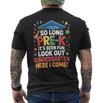 So Long Pre-K Preschool Grad Kindergarten Here I Come Men's T-shirt Back Print - Thegiftio