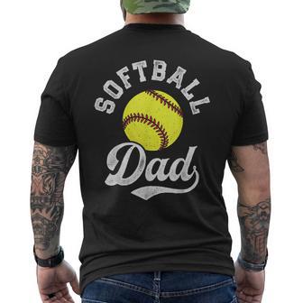 Softball Dad Fathers Day Fastpitch Fastball Ball Sport Men's T-shirt Back Print - Thegiftio UK