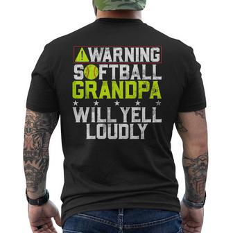 Softball Grandpa Will Yell Loudly Softball Player Men's T-shirt Back Print - Thegiftio UK