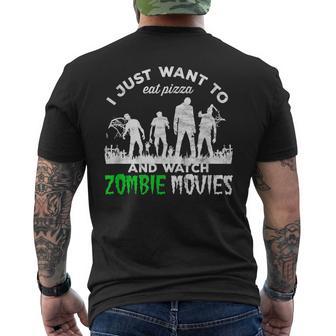 Solo Quiero Comer Pizza Yer Películas De Zombies Camiseta Hombre Estampado Espalda - Regaloses