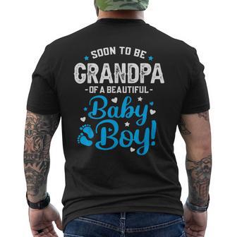 Soon To Be Grandpa Of A Baby Boy Promoted To Grandpa Men's T-shirt Back Print - Thegiftio UK