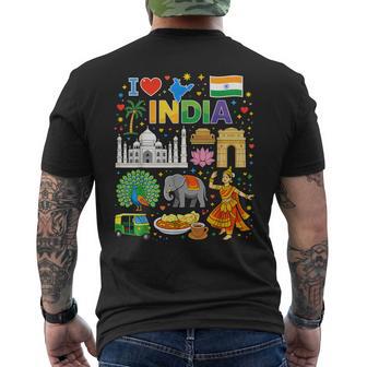 Souvenir Deoyage Indien I Love India T-shirt imprimé au dos - Cadeauxyz