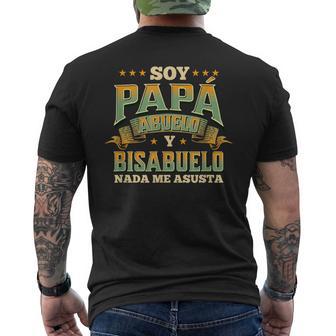 Soy Papá Abuelo Y Bisabuelo Nada Me Asusta Men's T-shirt Back Print - Thegiftio UK