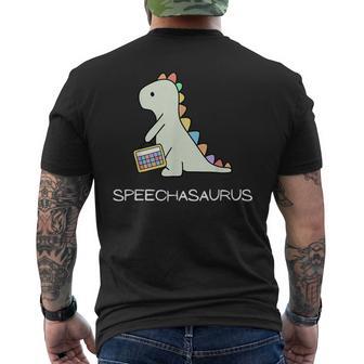 Speechasaurus Dinosaur Speech Therapy Slp Speech Therapist Men's T-shirt Back Print - Thegiftio UK