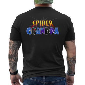 Spider Grandpa Matching Family Birthday Pjs Halloween Men's T-shirt Back Print - Thegiftio UK