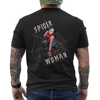 Spider Woman Superhero T Spiderweb Men's T-shirt Back Print | Mazezy