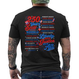 Stars Stripes And Equal Rights 250 Years Justice And Liberty Men's T-shirt Back Print | Seseable UK