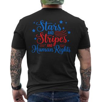 Stars Stripes Human Rights 250 Years Equality 2 Side Men's T-shirt Back Print - Thegiftio UK