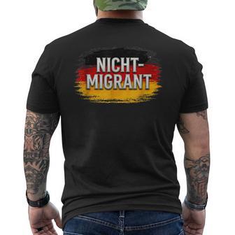 Statement Nicht Migrant Deutschland Flagge T-Shirt mit Rückendruck - Geschenkecke