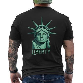 Statue Of Liberty Patriotic Men's T-shirt Back Print - Thegiftio UK